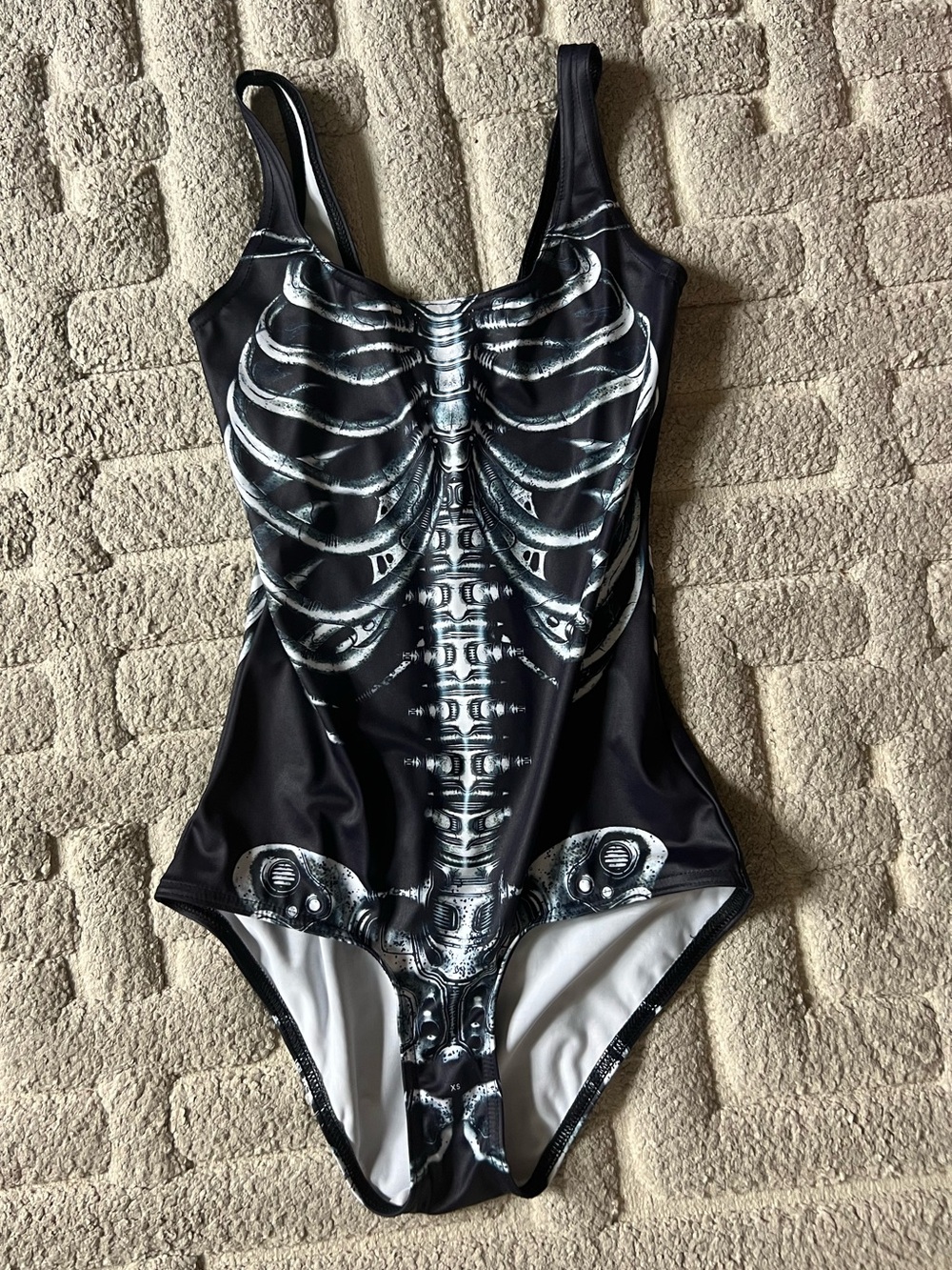 Black milk swim skeleton bodysuit leotard one piece xs - Picture 1 of 3